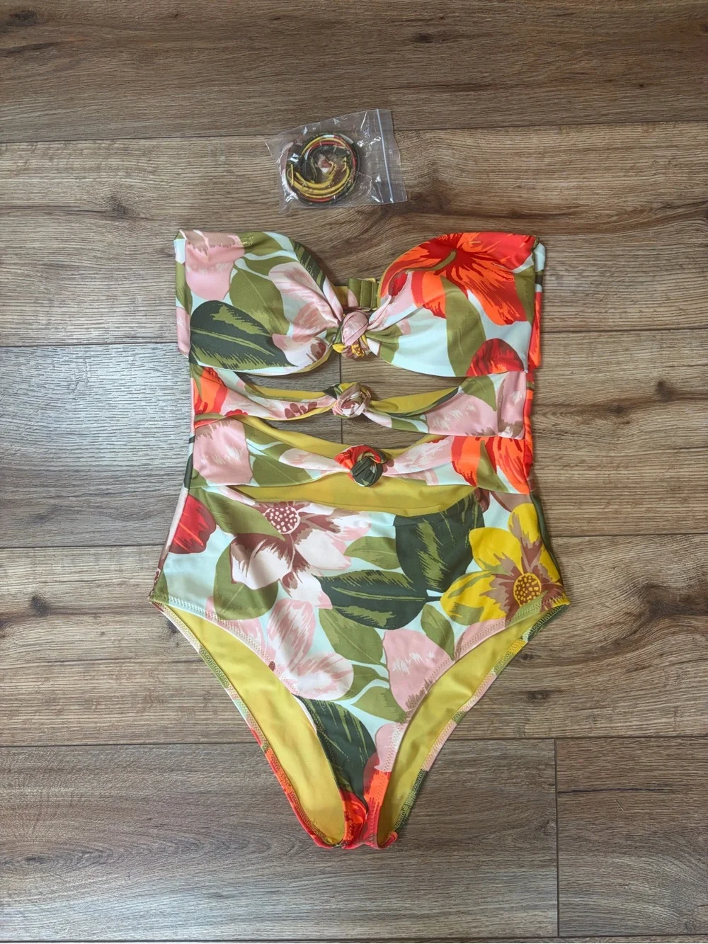 Aerie vibrant Triple Knot one-piece tropical coastal swimsuit